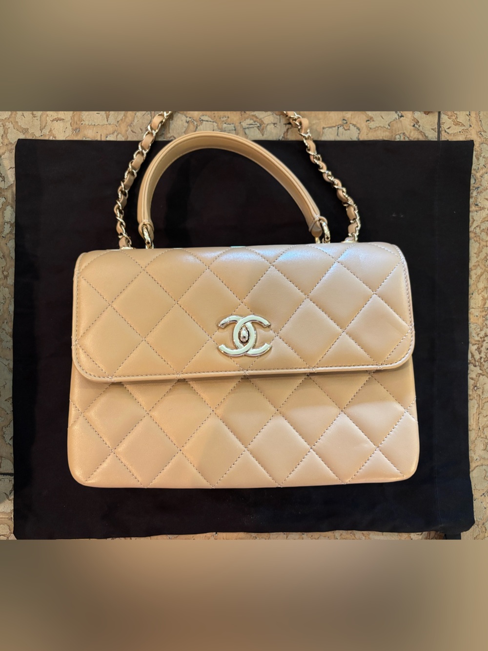 CHANEL Beige CC Trendy Dual Handel Flap Small 2020-2021 Collection Brand New